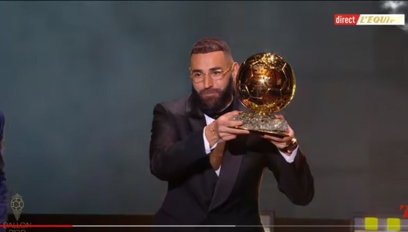 فيديو.. رسميا كريم بن زيمة صاحب الكرة الذهبية 2022